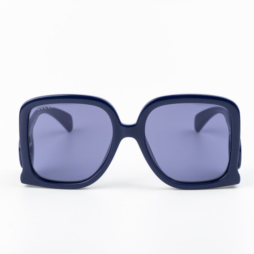 NEW Gucci GG1326S 006 Violet Silver Mirror Oversized Square Women Sunglasses - Picture 2 of 10